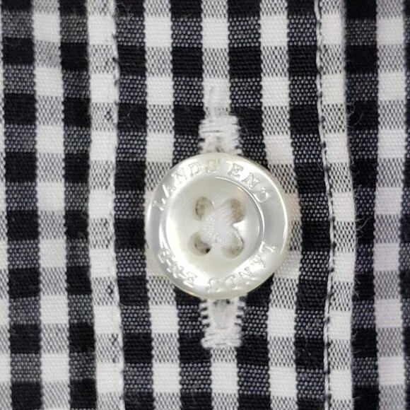 Lands End Button Down Shirt Plaid LS Black Gingham Plaid Women’s Size 22W - Picture 4 of 9